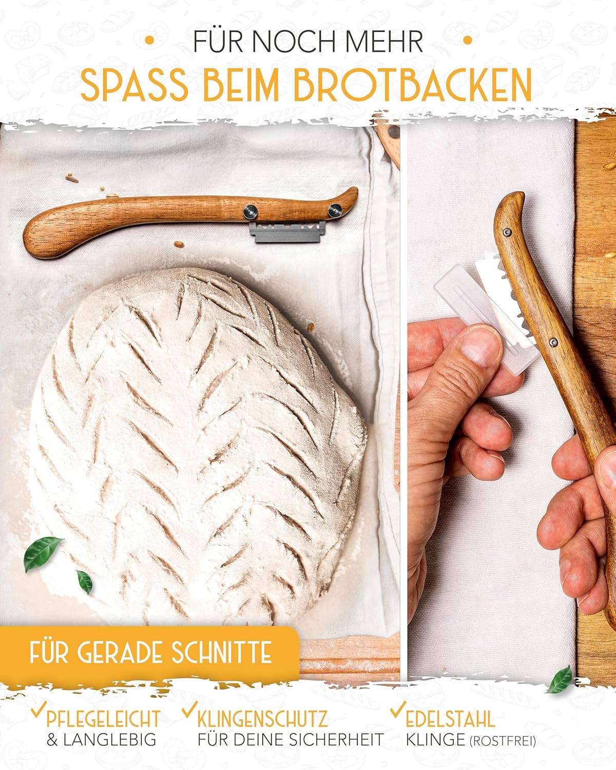 Dänischer Schneebesen & Bäckermesser 2er Set