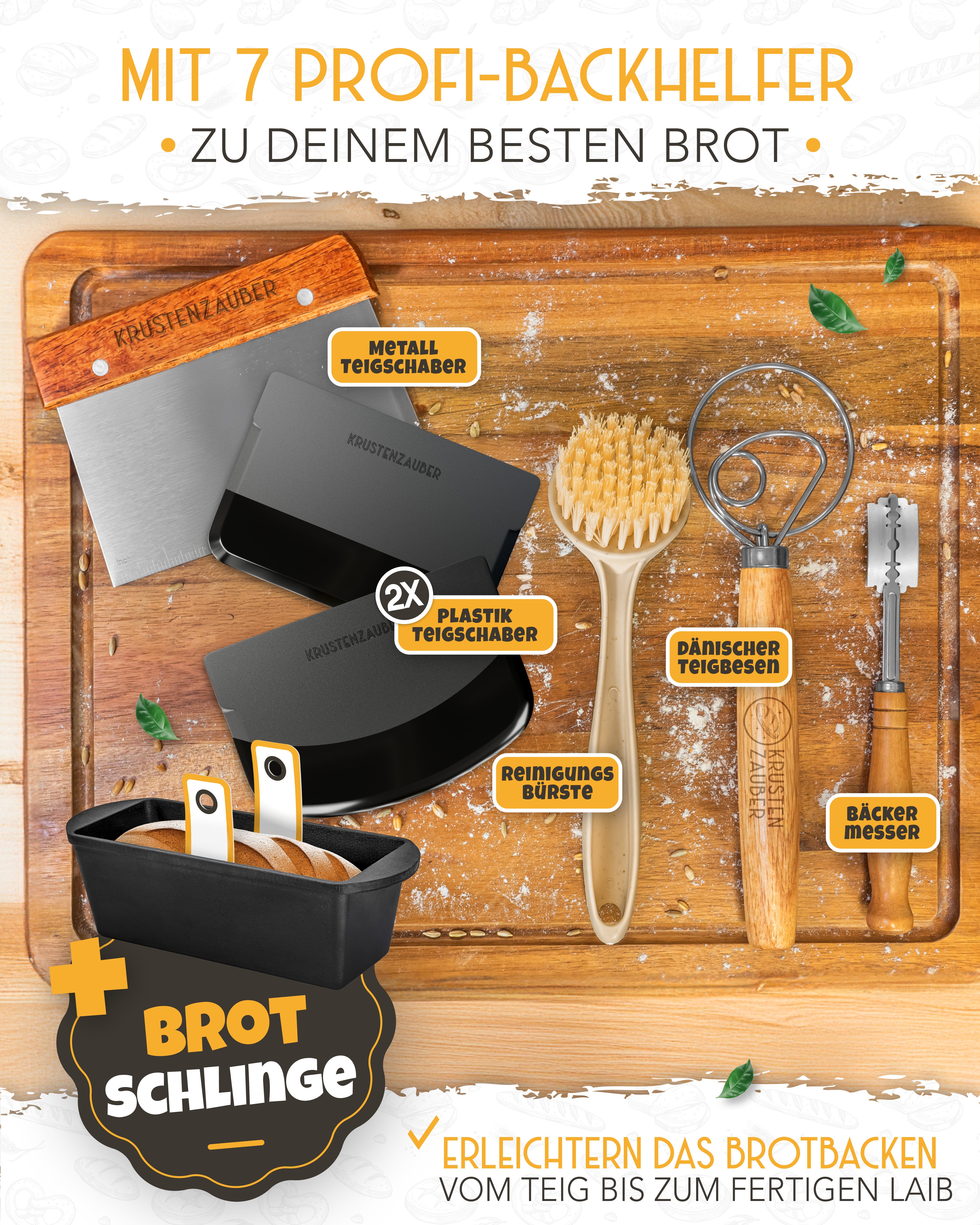 Einsteiger-Set – Gusseisen Brotbackform 28cm mit Deckel, Zubehör & Rezept-Booklet