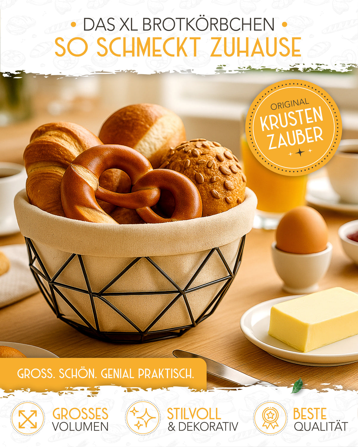 Brotkorb mit Metallgestell
