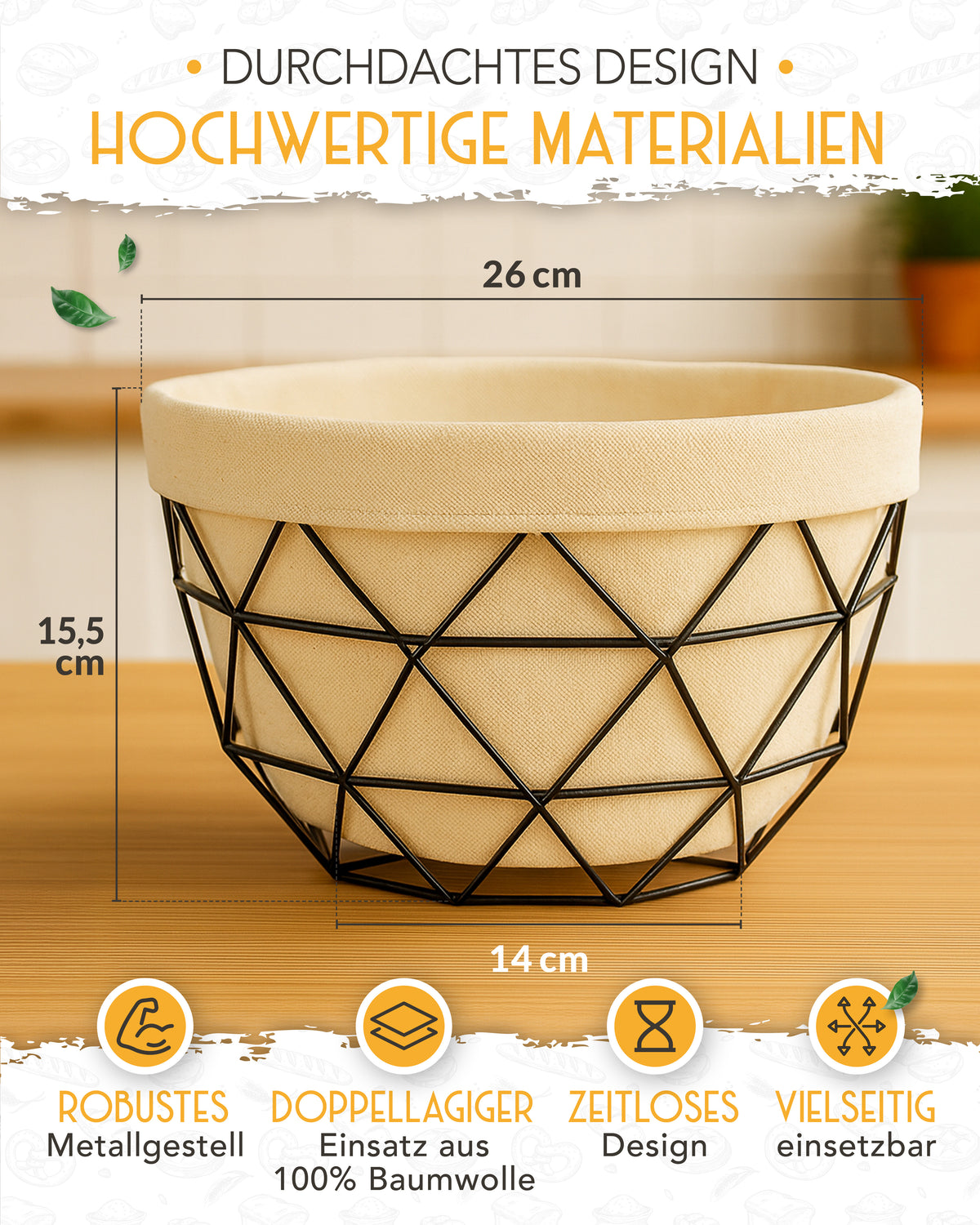 Brotkorb mit Metallgestell