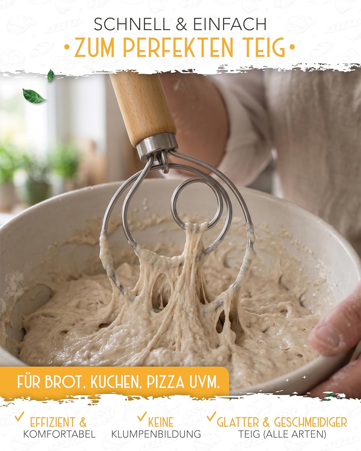 Dänischer Schneebesen & Bäckermesser 2er Set