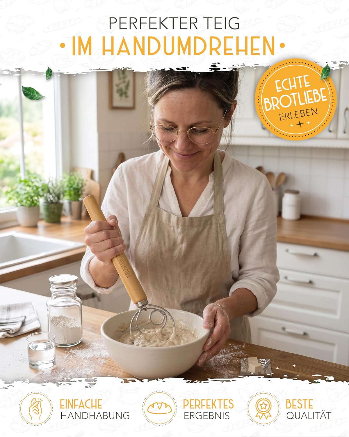 Dänischer Schneebesen & Bäckermesser 2er Set