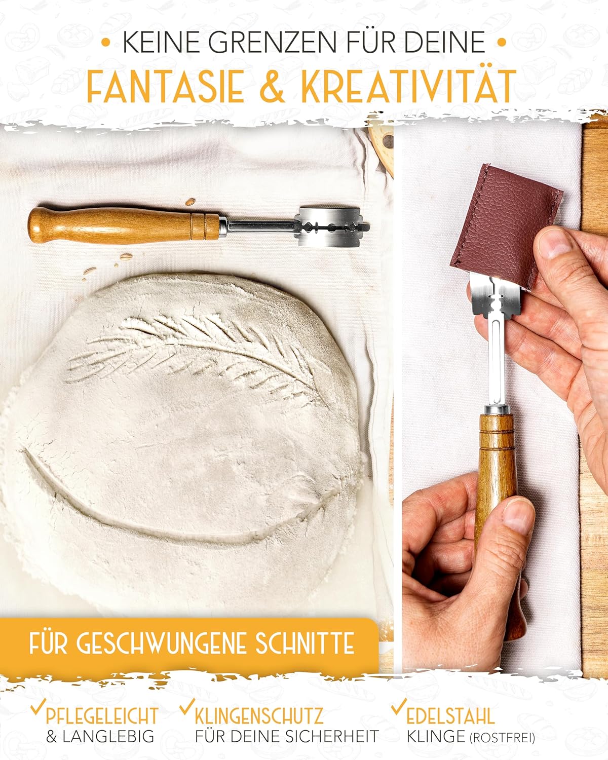 Dänischer Schneebesen & Bäckermesser 2er Set