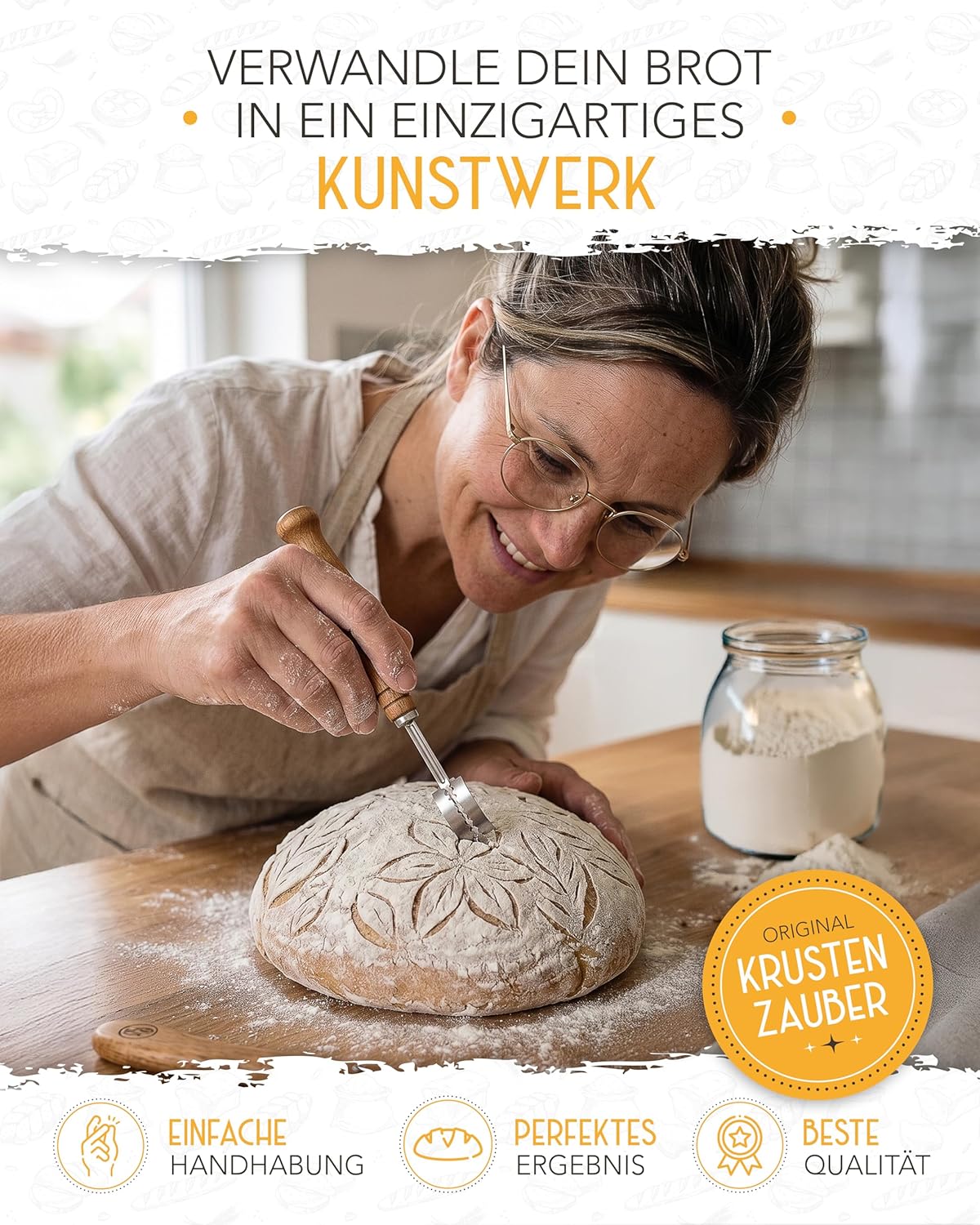 Dänischer Schneebesen & Bäckermesser 2er Set
