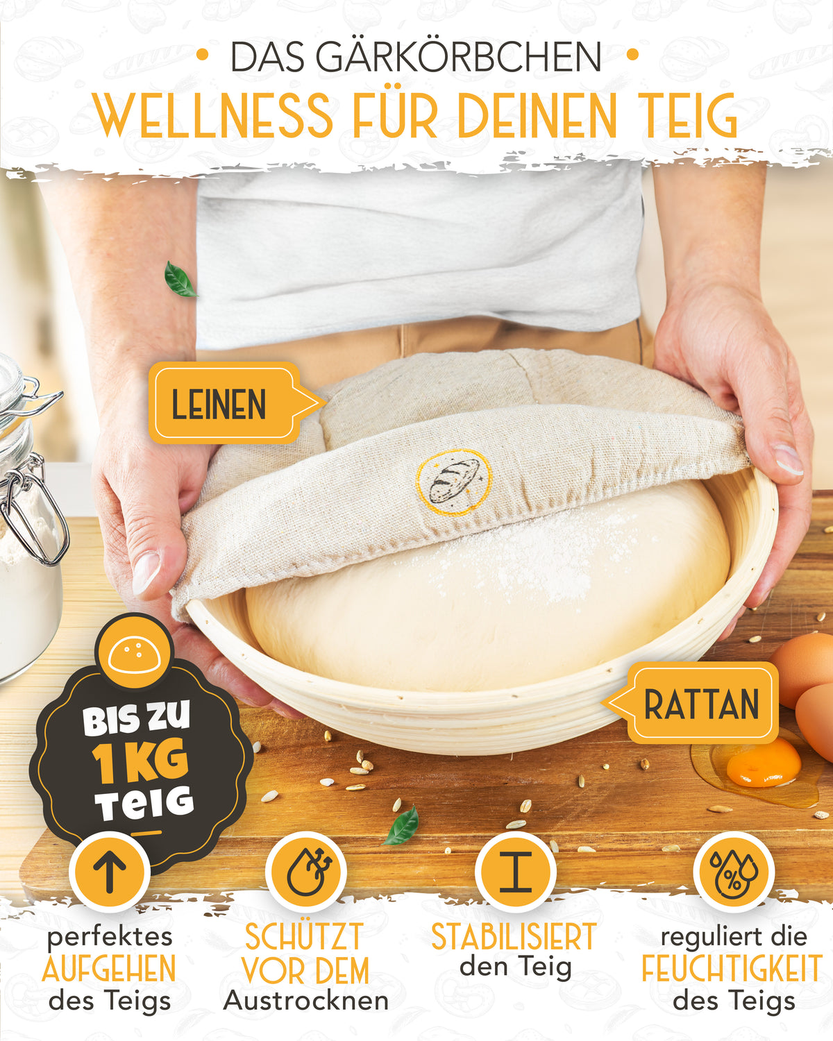 Brotliebe-Set – Gusseisentopf 4,7 l, Zubehör & Rezept-Booklet in stilvoller Verpackung