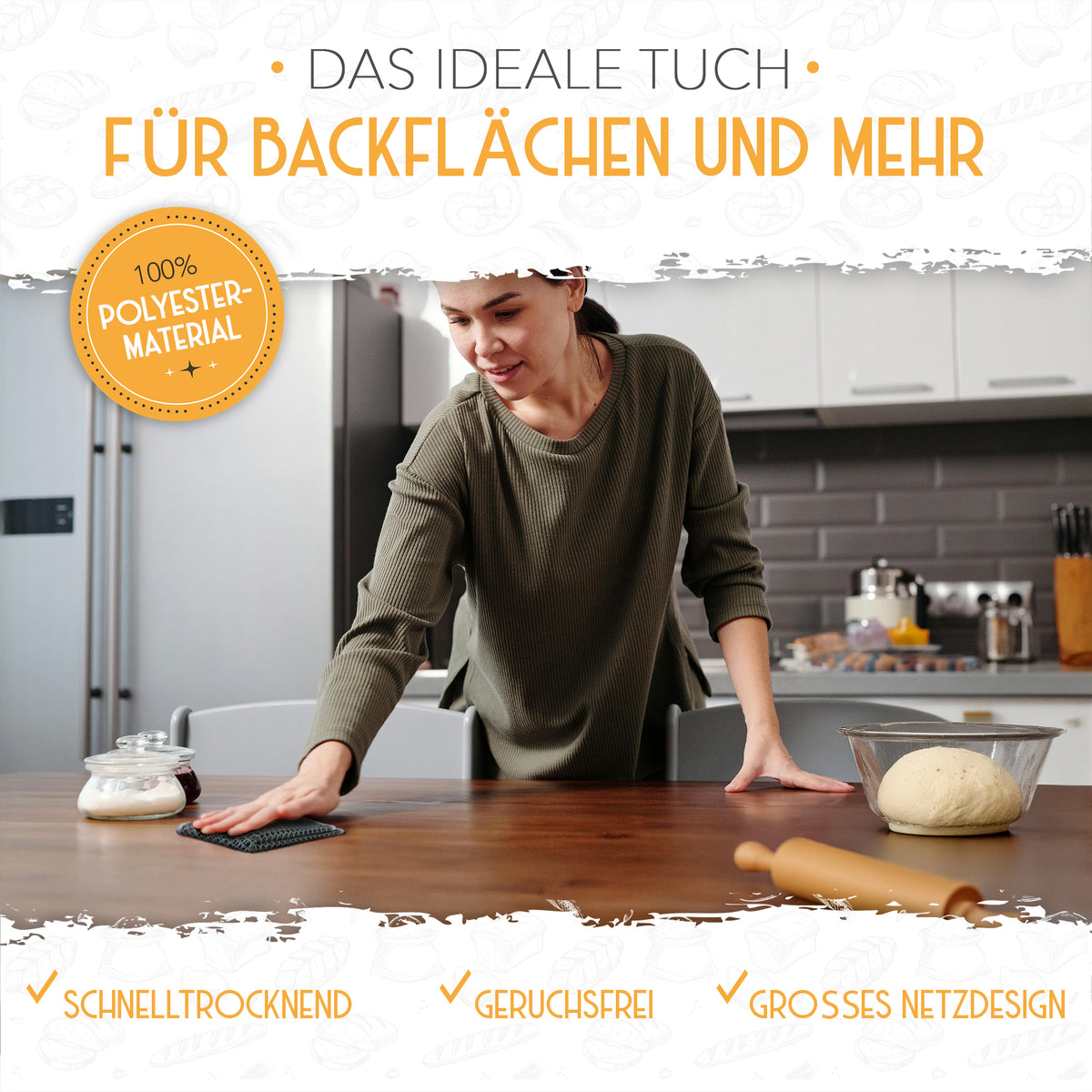 2er Set Teigreinigungstücher