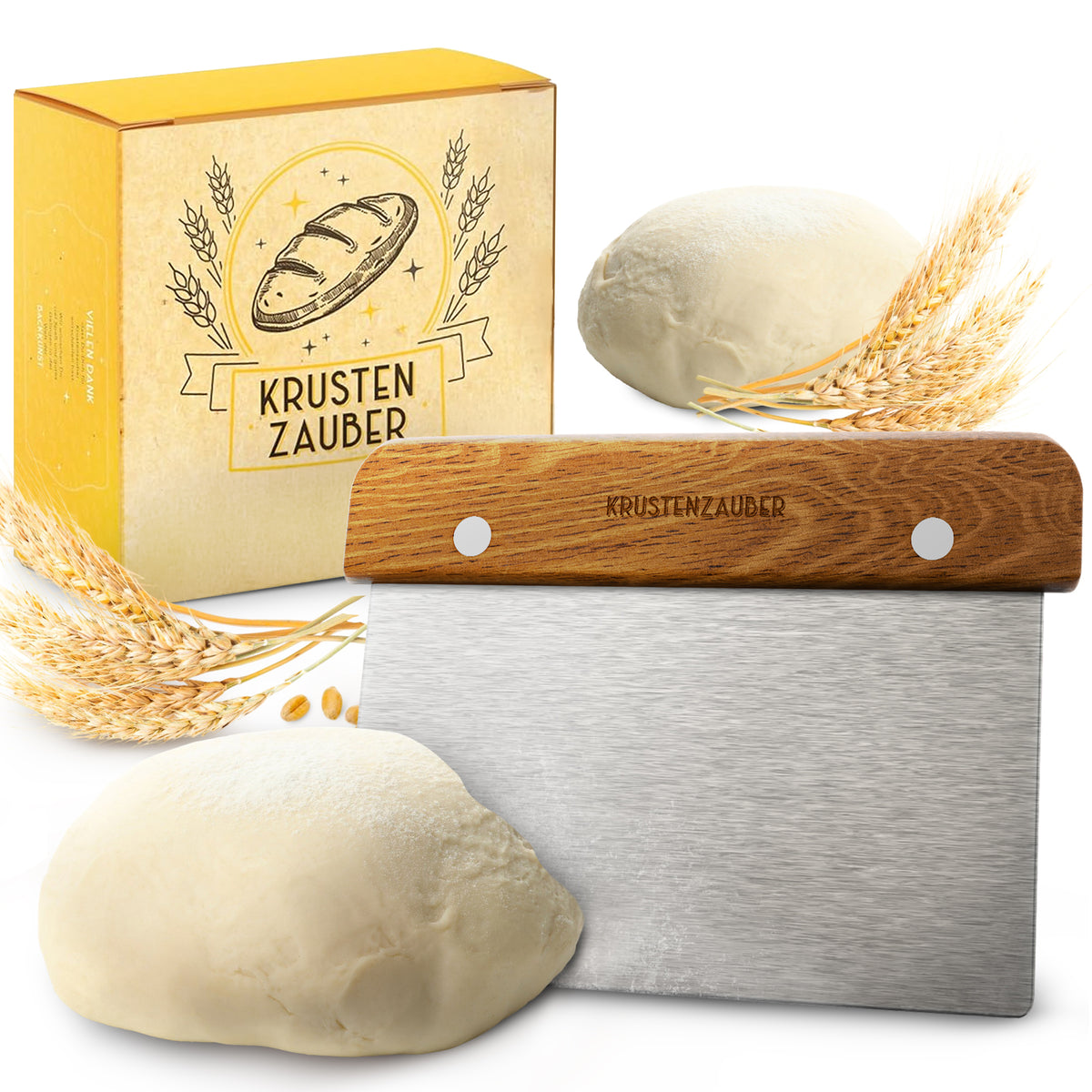 Teigschneider aus Edelstahl 18 cm mit Holzgriff