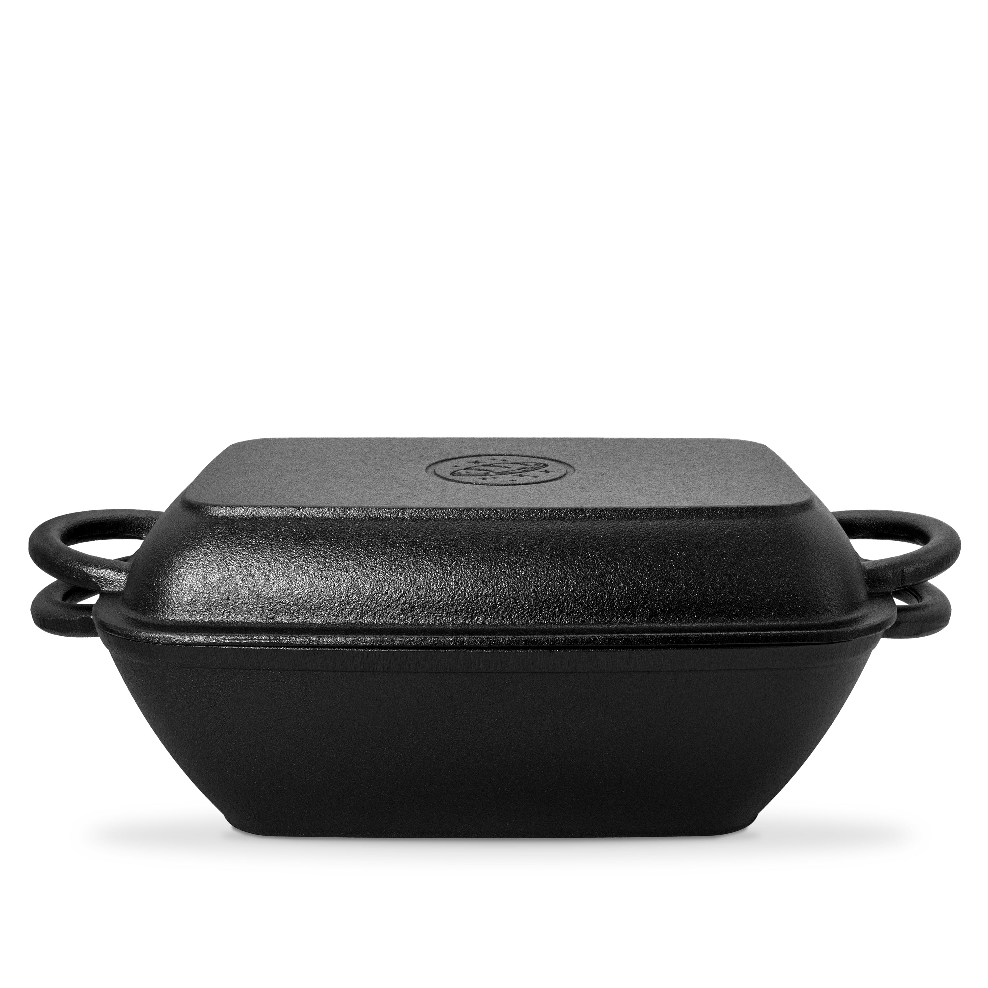 2-in-1 Gusseisen Bräter 3,6l mit Deckel inkl. Gärkorb
